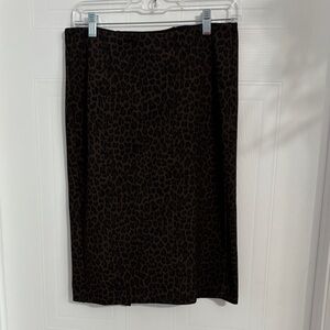 Liverpool Black Leopard Pencil Skirt